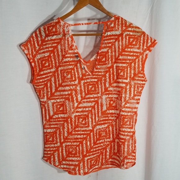 The Limited "S" sheer/knit shortsleeve blouse - Picture 3 of 5